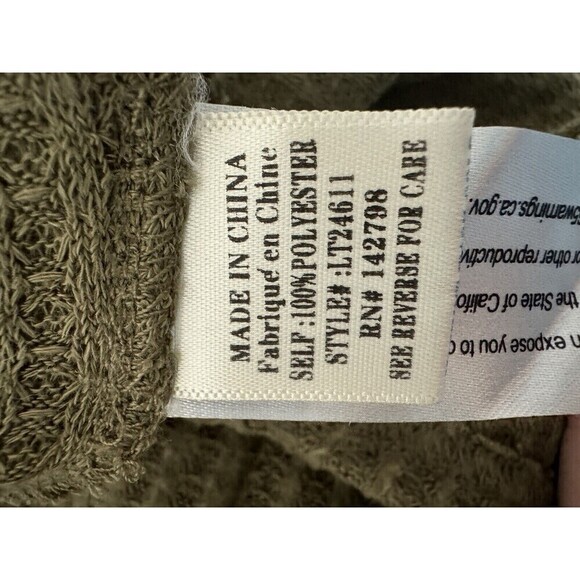 Loveriche Hoodie Sweatshirt V Neck army green women's size M boho preppy comfy - Picture 11 of 11